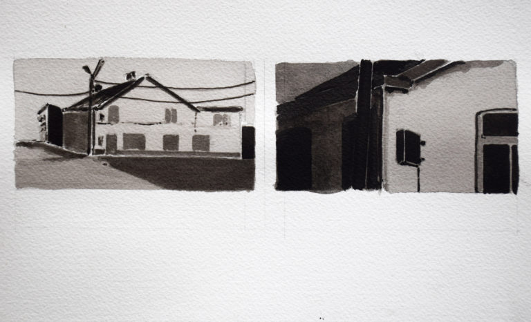 Untitled, Chinese ink on watercolor paper, 18 X 10 cm, 2017
