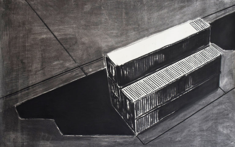 Untitled, Charcoal on paper, 150 X 100 cm, 2017