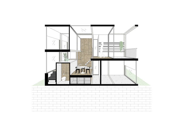 Doorsnede unit 90 m²