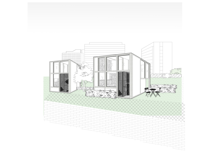 Buitenaanzicht unit 30 m² en 60 m²